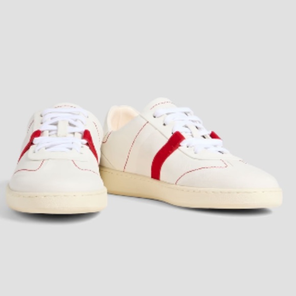 NWT Salvatore Ferragamo Garda perforated leather and suede sneakers sz US 9
